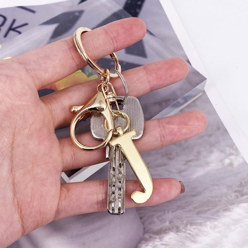 LAXPICOL Gold Letter A-Z Keychain for Women Bag Charms Purse Charms For Handbags Metal Alphabet Initial Letter Keychain - Image 3